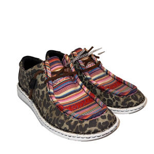 Justin Brands Women's Casual Hazer Leopard Serape Print Shoes Sz 10M #JL173 Boho
